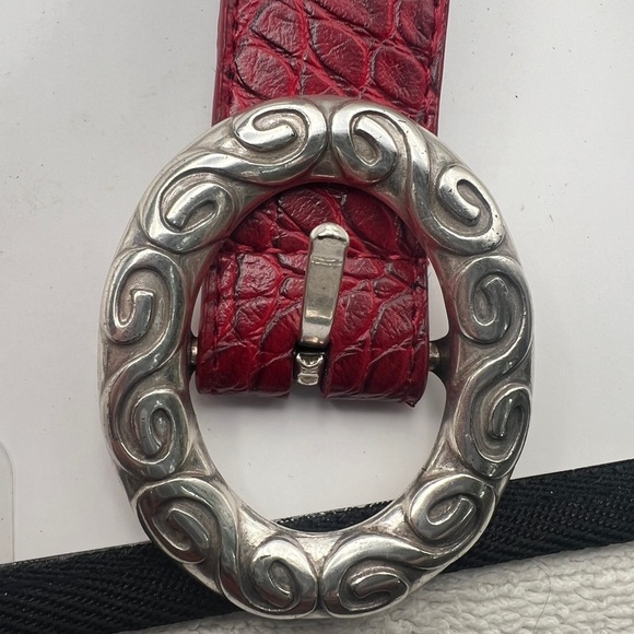 Chicos Black Calf Hair, Zebra, and Red Croc Silver tone Buckle & Reversible Belt - Picture 12 of 13